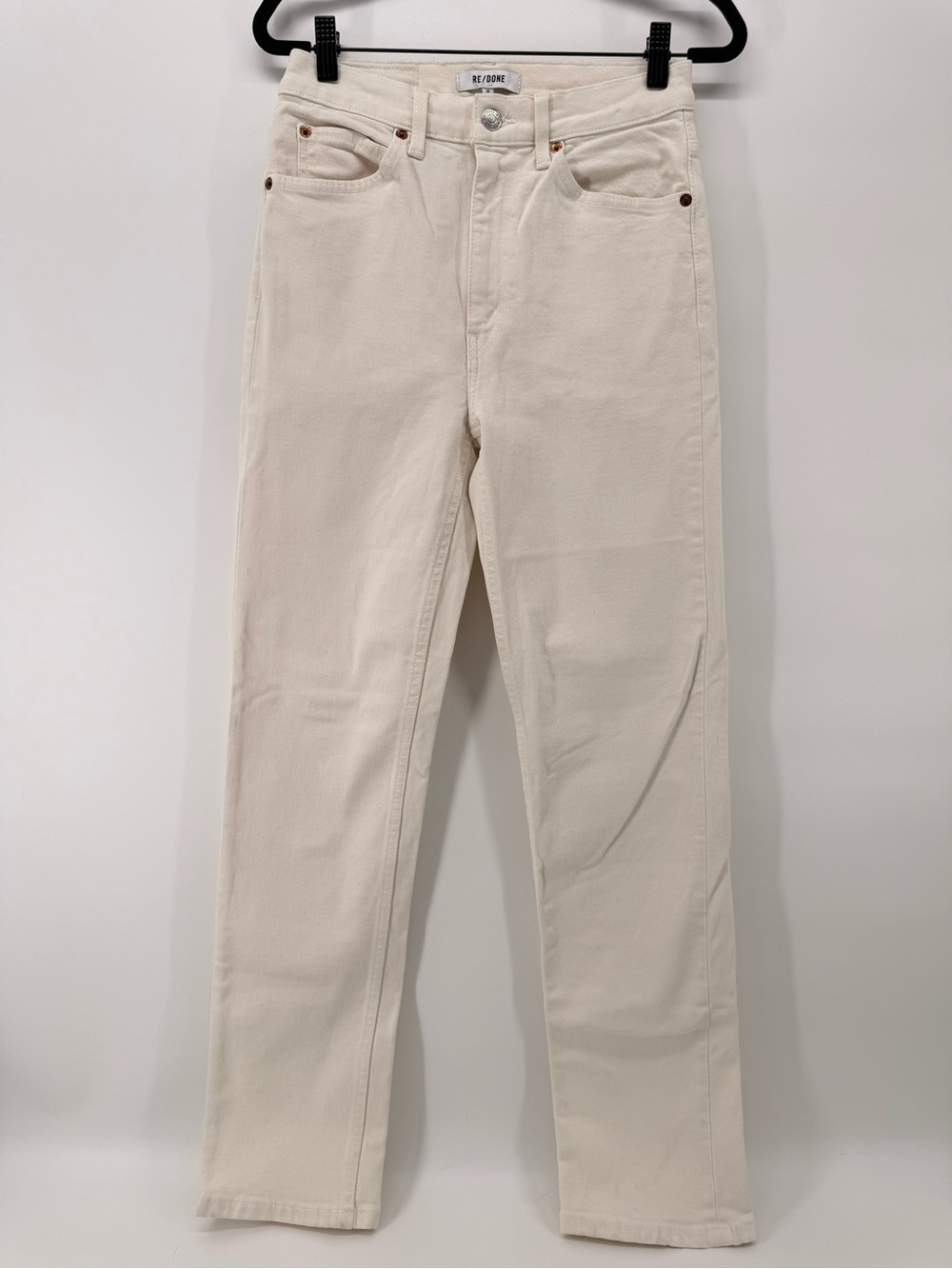 Re/Done High Rise 90s Jeans 26 off white cream straight leg
